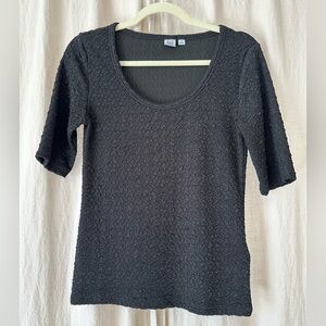 GAP Black Textured Elbow Sleeve Top